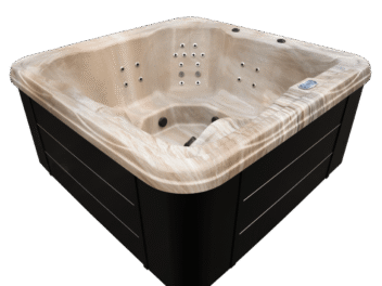 Wanna - jasny marmur + brązowa obudowa