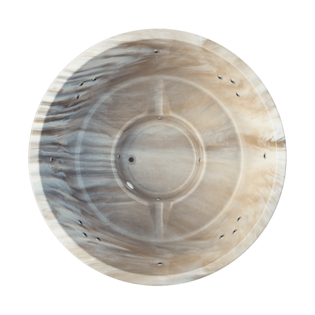 Wanna - jasny marmur (okrągły kształt) zrzut niecki
