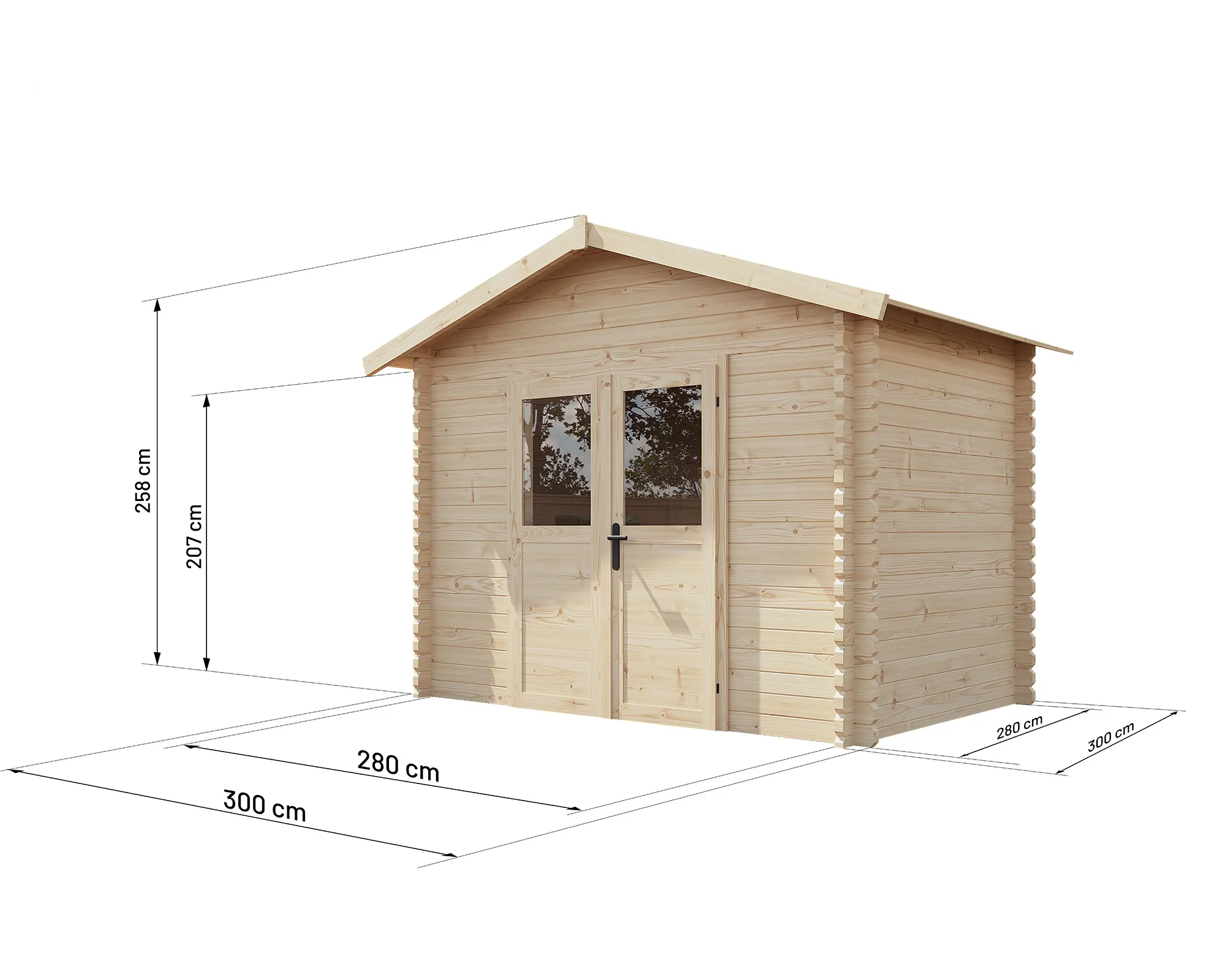 Domek 3x3 - balik - nowy - wymiary